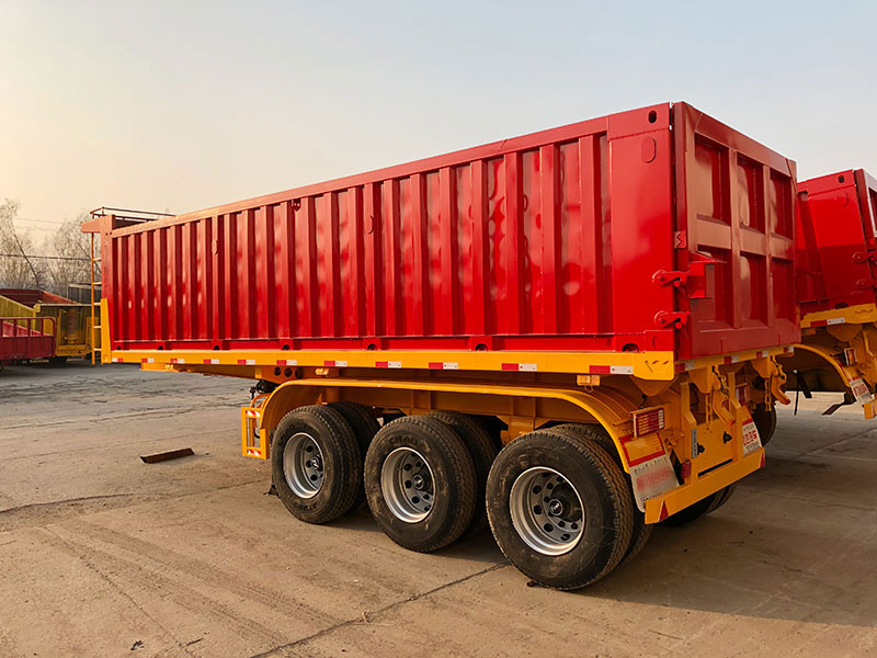 平板后翻自卸半挂车